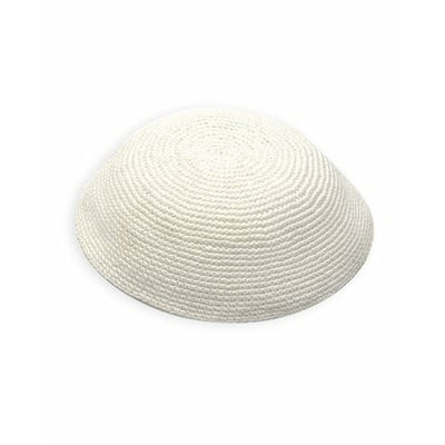 Kippa crochetée Blanche (Grande Taille)