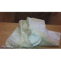 Talit gadol SPECIAL CEREMONIE blanc en laine peignée Luxe : plusieurs tailles