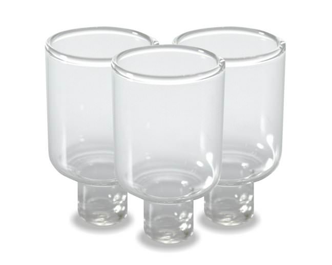 Pack de 9 fioles; dimensions: 5cm haut. par 3,5 cm de diamètre à la base