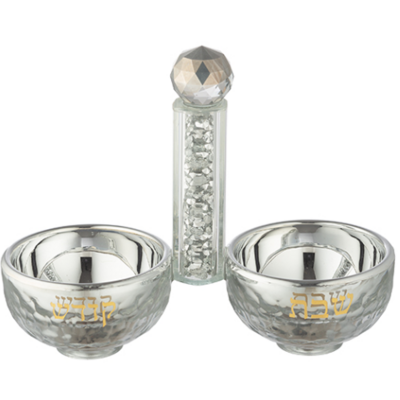 Salière et poivrière en cristal