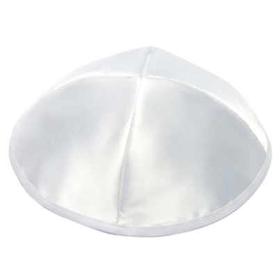 Kippa en Satin blanche Taille Standard