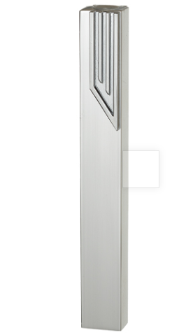 Mezouzah en aluminium ( argent brillant) ) avec shin stylisé 15 cm