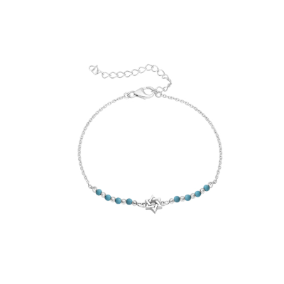 Bracelet en argent 925 avec maguen bleu