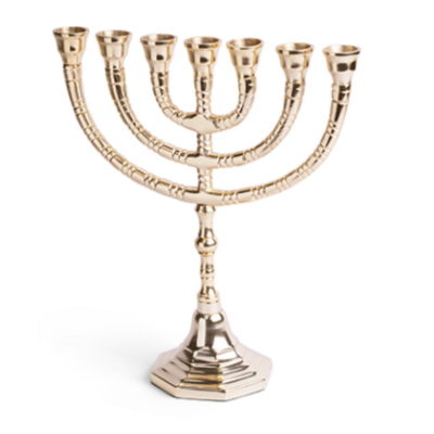 Menorah en nickel à 7 branches de 24 cm de hauteur