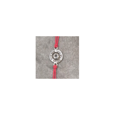 Bracelet fil rouge avec maguen en rodium entourée