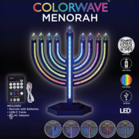 Menorah lumineuse déco Hanoucca 32X26 cm