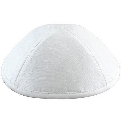 Kippa en satin blanche avec porte pince