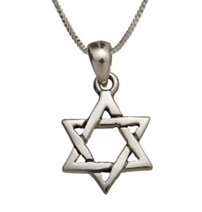 Bijou Maguen david en argent avec sa chaine