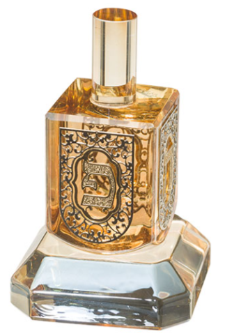 Toupie en cristal de 11 cm sur socle décorée avec plaque en alumimium