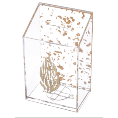 Boite de Tsedaka en plexi glass avec déco flamme Breslev