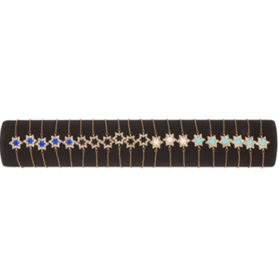 Bracelet chaine avec Maguen David en couleur avec strass