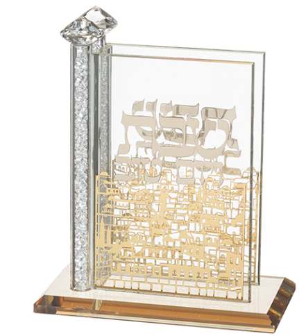 PORTE ETUI ALLUMETTES en crystal avec plaque décorative
