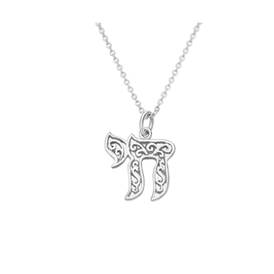 Pendentif Hai stylisé en argent avec sa chaine