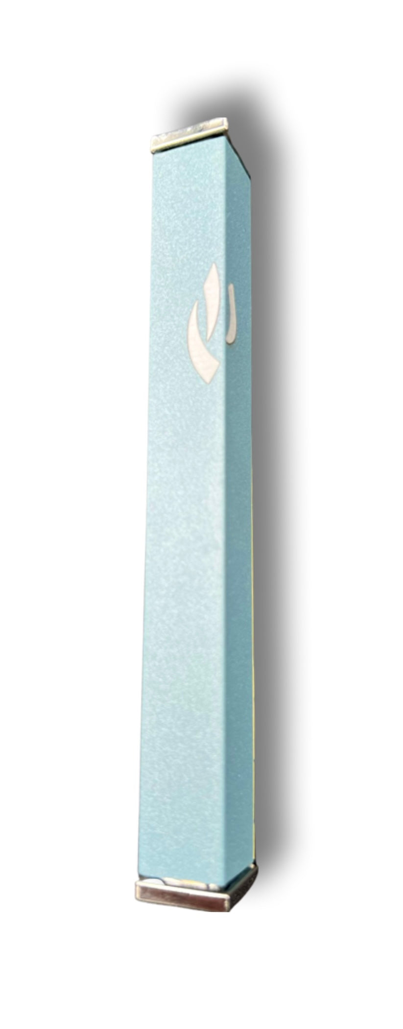 Boitier mezouza bleu pastel, original avec le Chin dans l'angle
