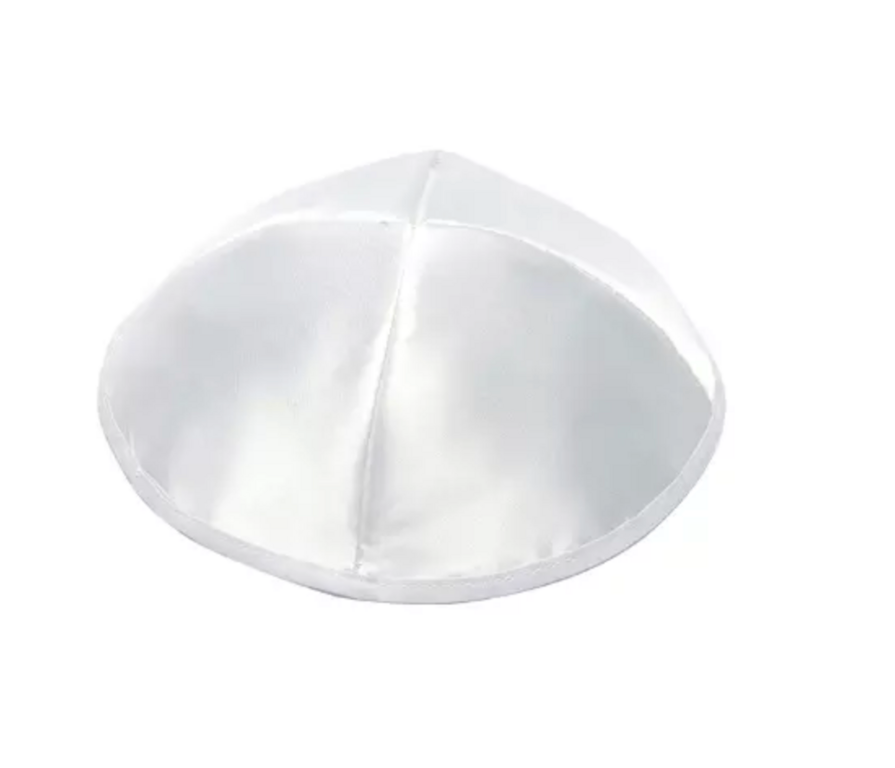 Kippa Bébé en satin blanc