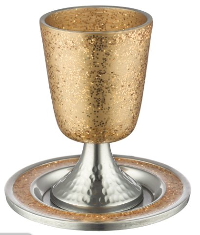 Verre à kidouch en aluminium de 11 cm décoré avec des paillettes