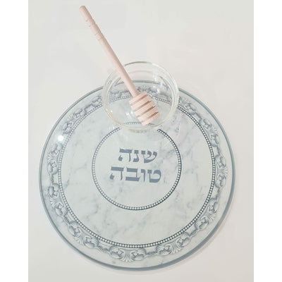 Assiette à miel en verre pour Roch Hachana
